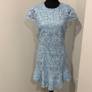 Elegant Blue Lace Dress